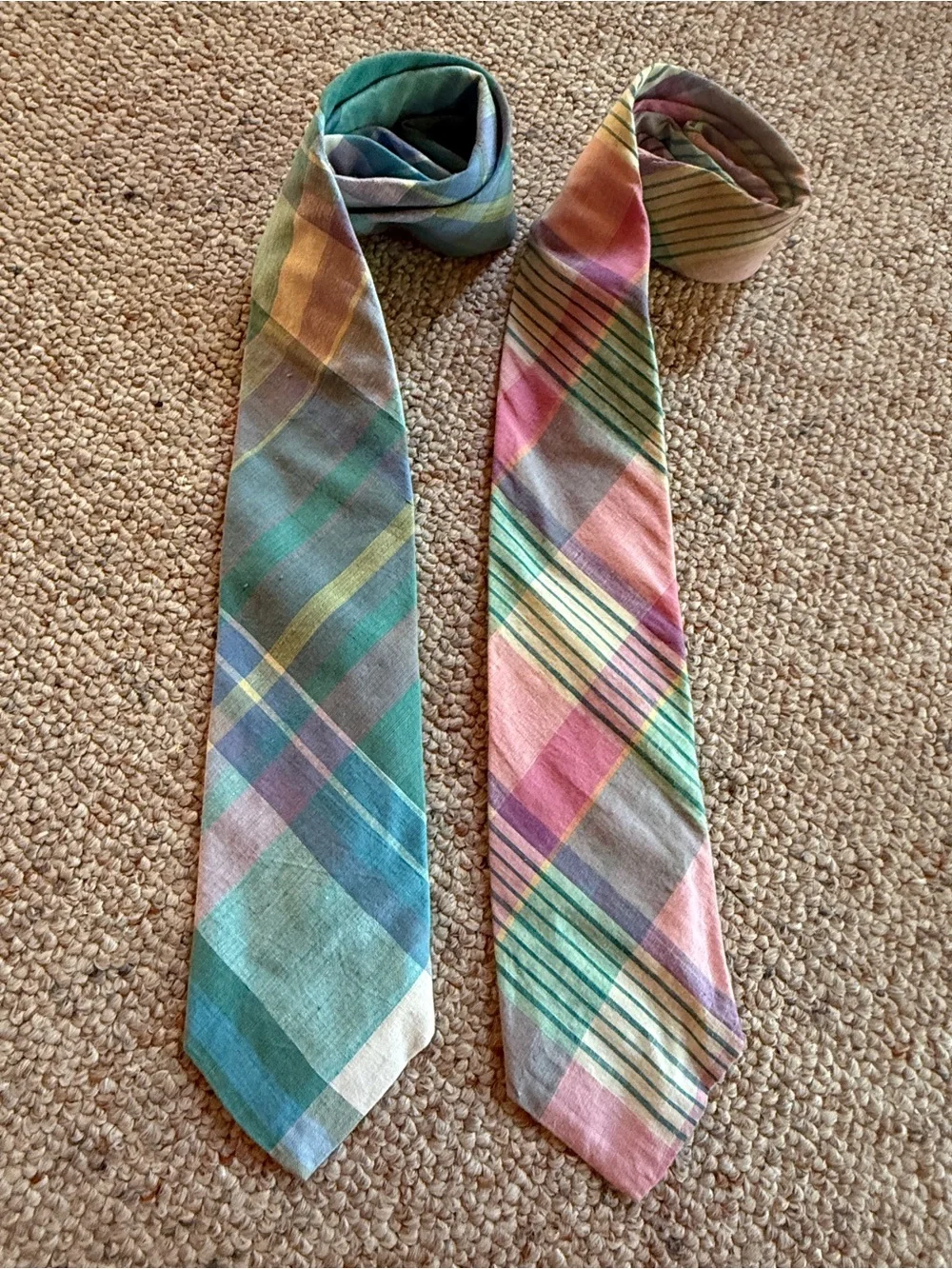 Brooks Brothers Set of Two Vintage Madras Ties Like New